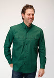 Roper Mens Long Sleeve Button Four Leaf Foulard Western Shirt - Roper