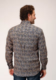 Roper Mens Long Sleeve Button Vintage Paisley Western Shirt - Roper