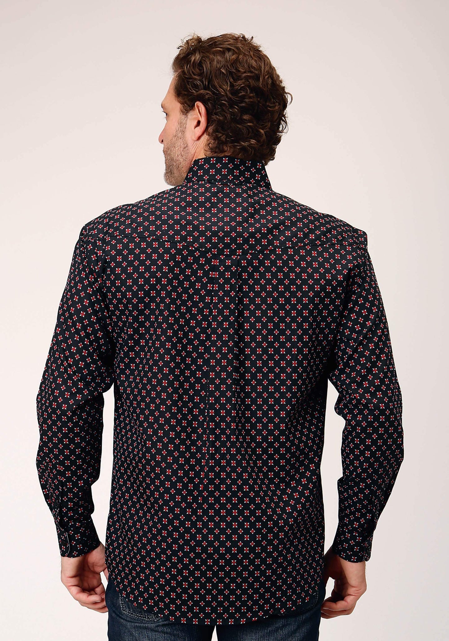 Roper Mens Long Sleeve Button Cottage Foulard Western Shirt - Roper - Flyclothing LLC