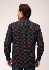 Roper Mens Long Sleeve Button Cottage Foulard Western Shirt - Roper - Flyclothing LLC