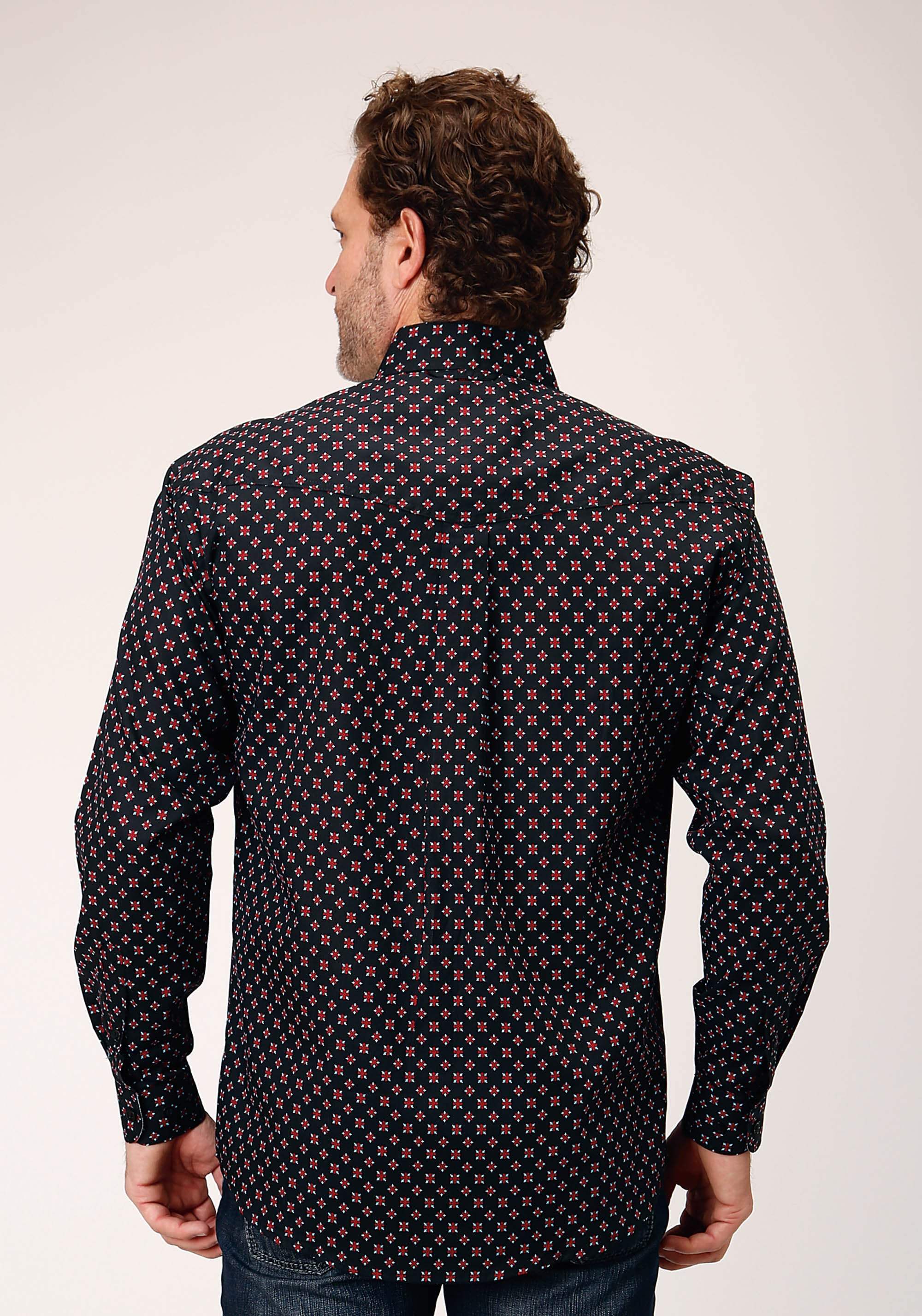 Roper Mens Long Sleeve Button Cottage Foulard Western Shirt - Roper - Flyclothing LLC