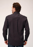 Roper Mens Long Sleeve Button Cottage Foulard Western Shirt - Roper
