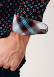 Roper Mens Long Sleeve Button Cottage Foulard Western Shirt - Roper