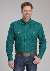 Roper Mens Mallard Paisley Long Sleeve Button Western Shirt