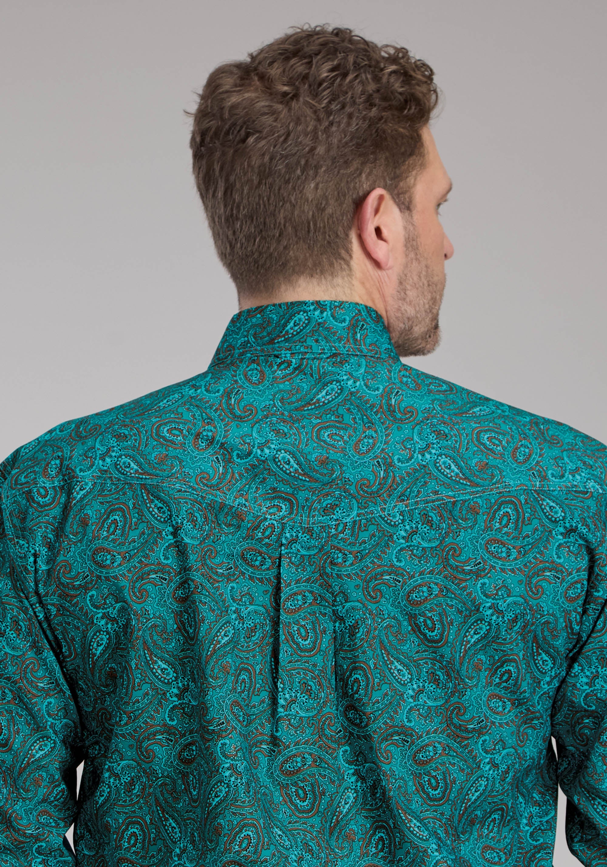 Roper Mens Mallard Paisley Long Sleeve Button Western Shirt