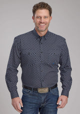 Roper Mens Blue Diamonds Long Sleeve Button Western Shirt - Roper - Flyclothing LLC