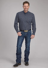 Roper Mens Blue Diamonds Long Sleeve Button Western Shirt - Roper - Flyclothing LLC