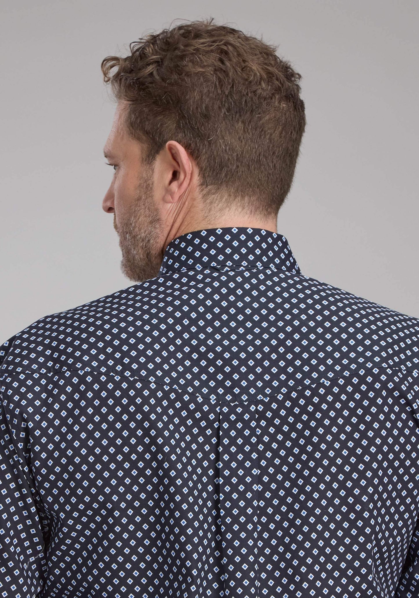 Roper Mens Blue Diamonds Long Sleeve Button Western Shirt - Roper - Flyclothing LLC