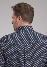 Roper Mens Blue Diamonds Long Sleeve Button Western Shirt - Roper - Flyclothing LLC