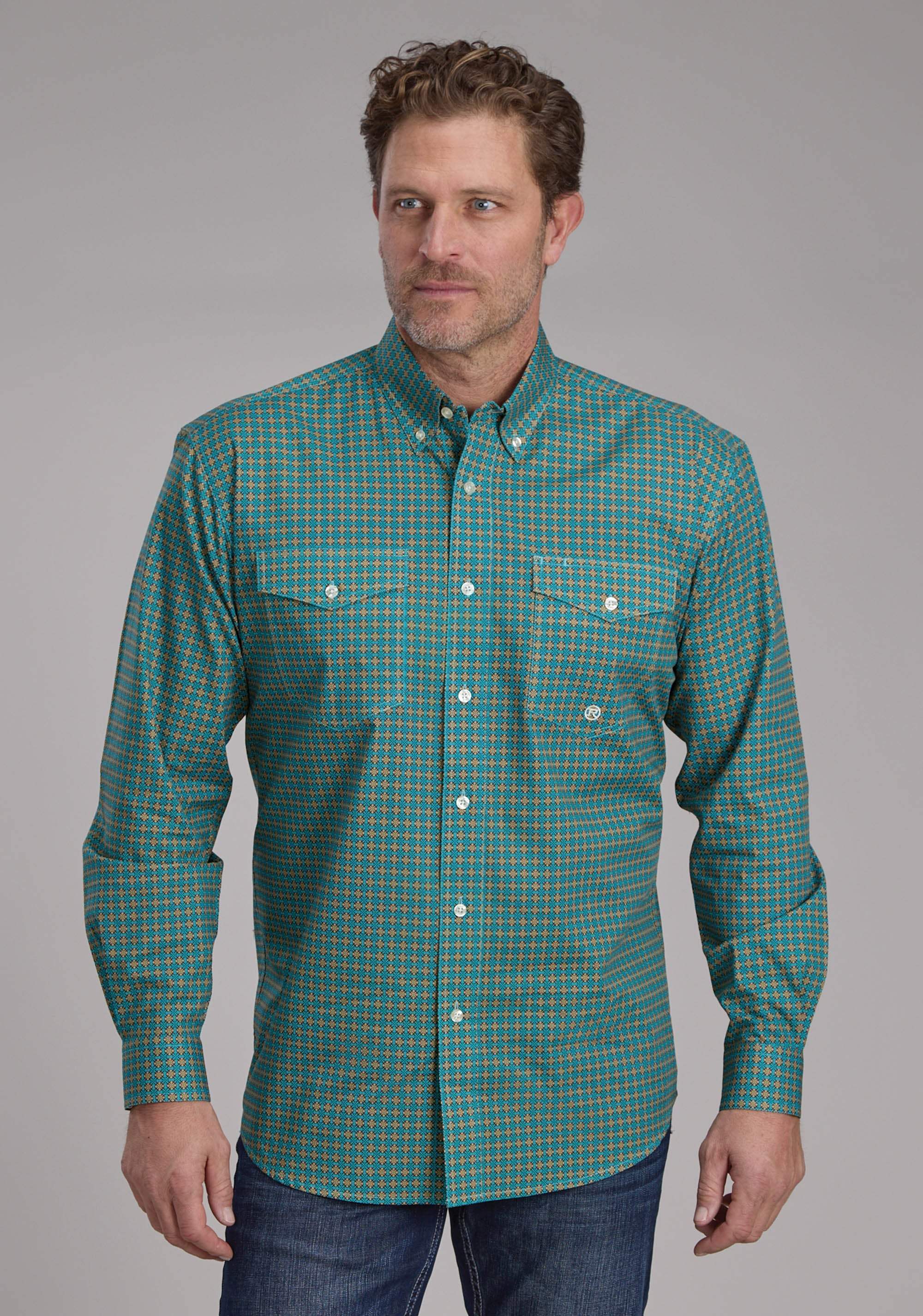Roper Mens Castile Foulard Long Sleeve Button Western Shirt - Roper - Flyclothing LLC