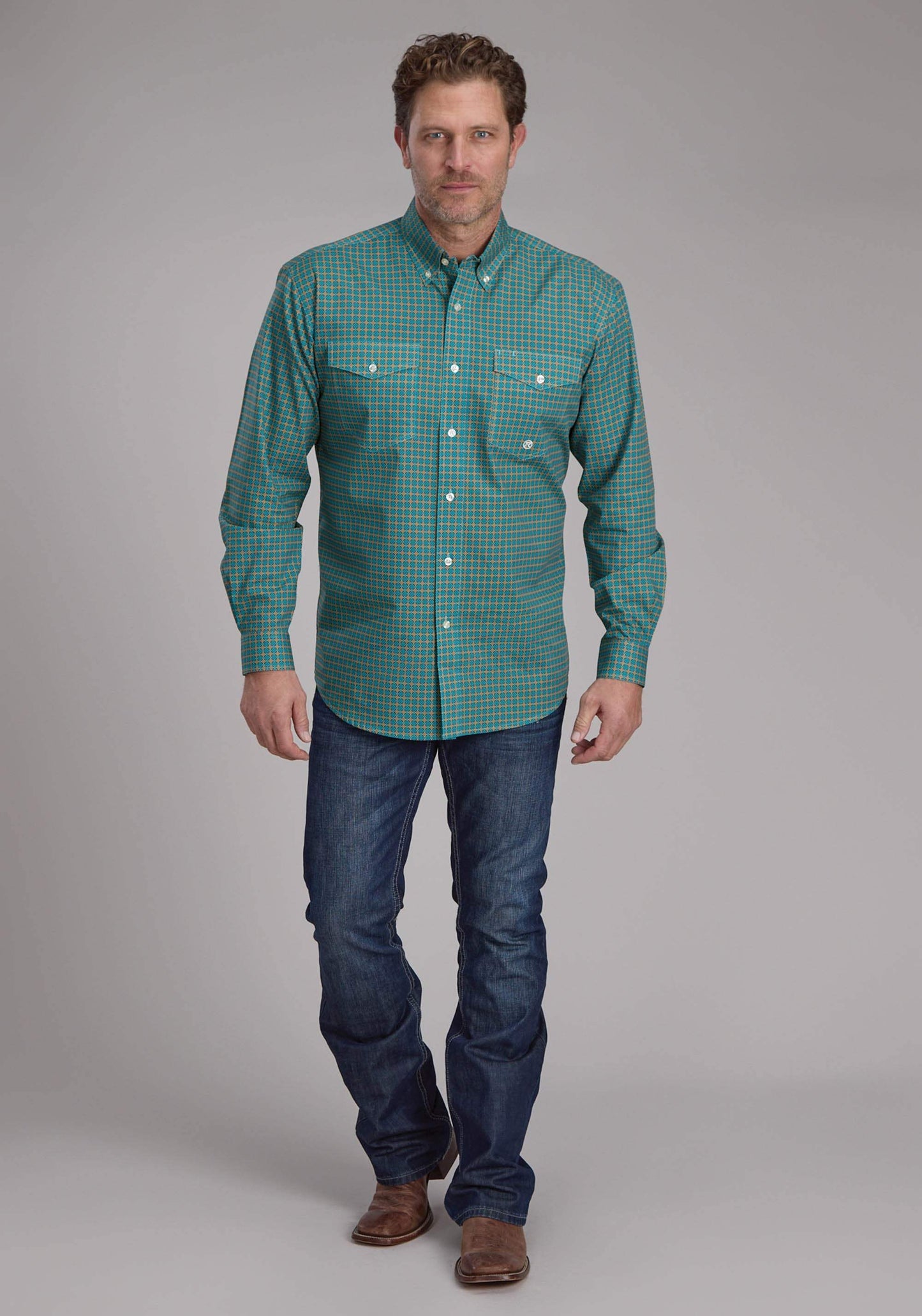 Roper Mens Castile Foulard Long Sleeve Button Western Shirt - Roper - Flyclothing LLC