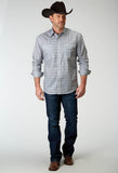 Camisa vaquera con medallón plateado y botones de manga larga para hombre de Roper