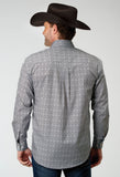 Roper Mens Long Sleeve Button Silver Medallion Western Shirt - Roper
