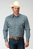 Roper Mens Long Sleeve Button Frontier Foulard Western Shirt - Roper