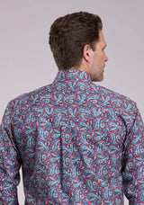 Mens Roper Bandana Paisley Long Sleeve Button Shirt - Roper - Flyclothing LLC