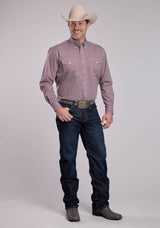 Mens Roper Red Tile Foulard Long Sleeve Button Shirt