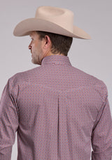 Mens Roper Red Tile Foulard Long Sleeve Button Shirt