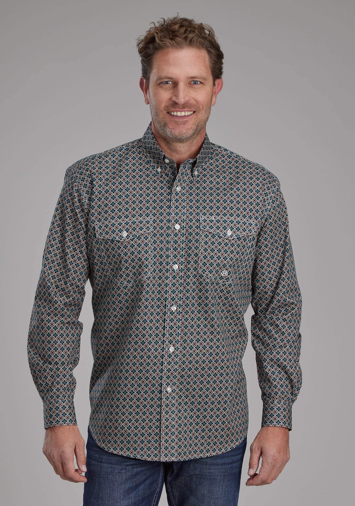 Roper Mens Acorn Foulard Long Sleeve Button Western Shirt - Roper - Flyclothing LLC
