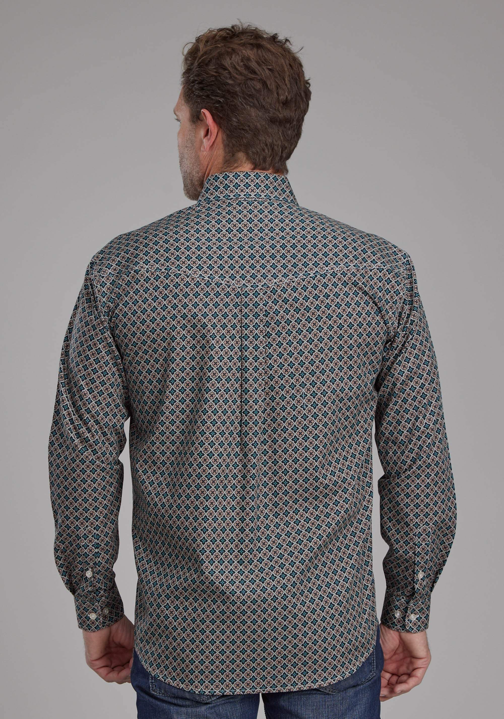 Roper Mens Acorn Foulard Long Sleeve Button Western Shirt - Roper - Flyclothing LLC