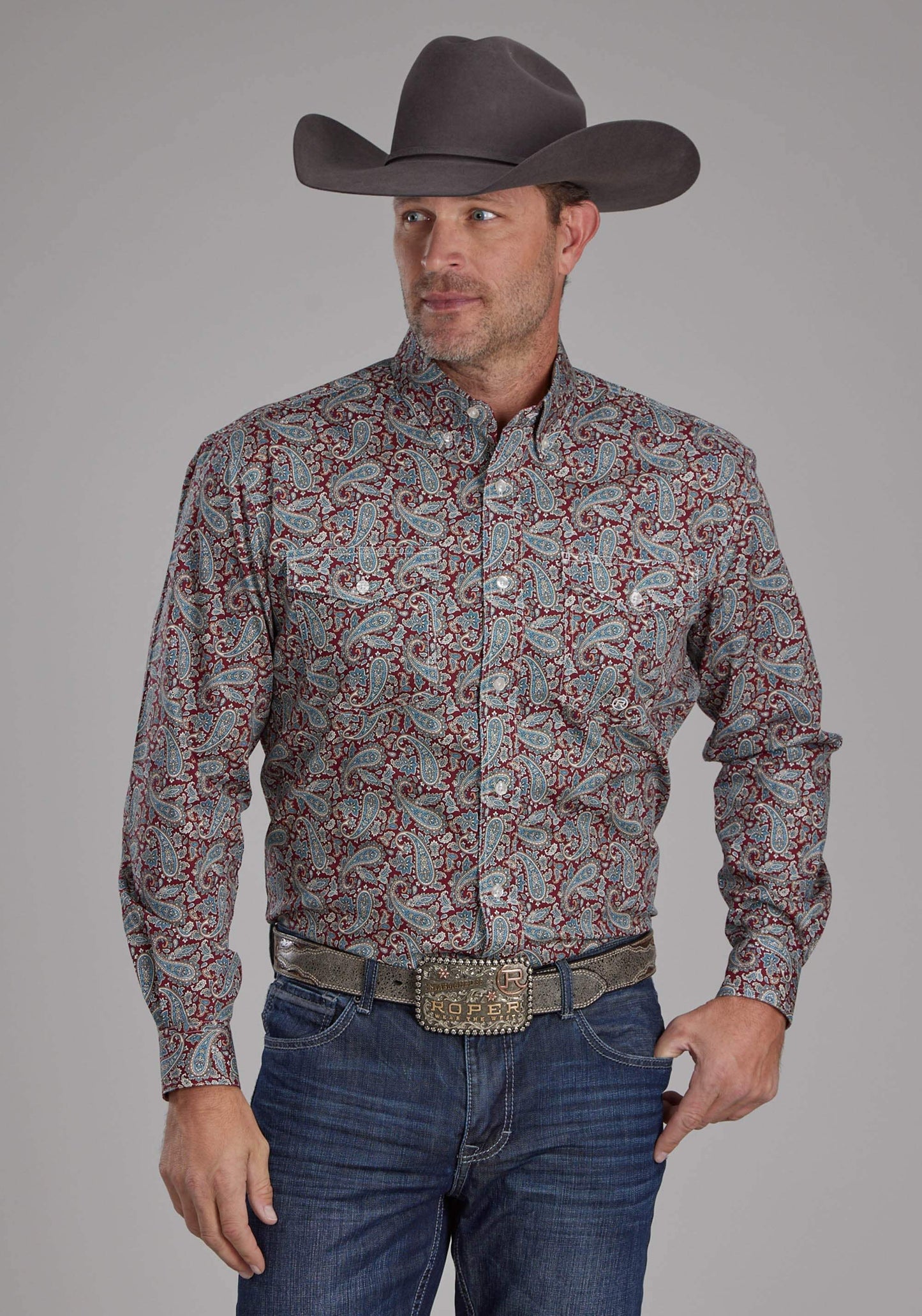 Roper Mens Orchard Paisley Long Sleeve Button Western Shirt - Roper - Flyclothing LLC
