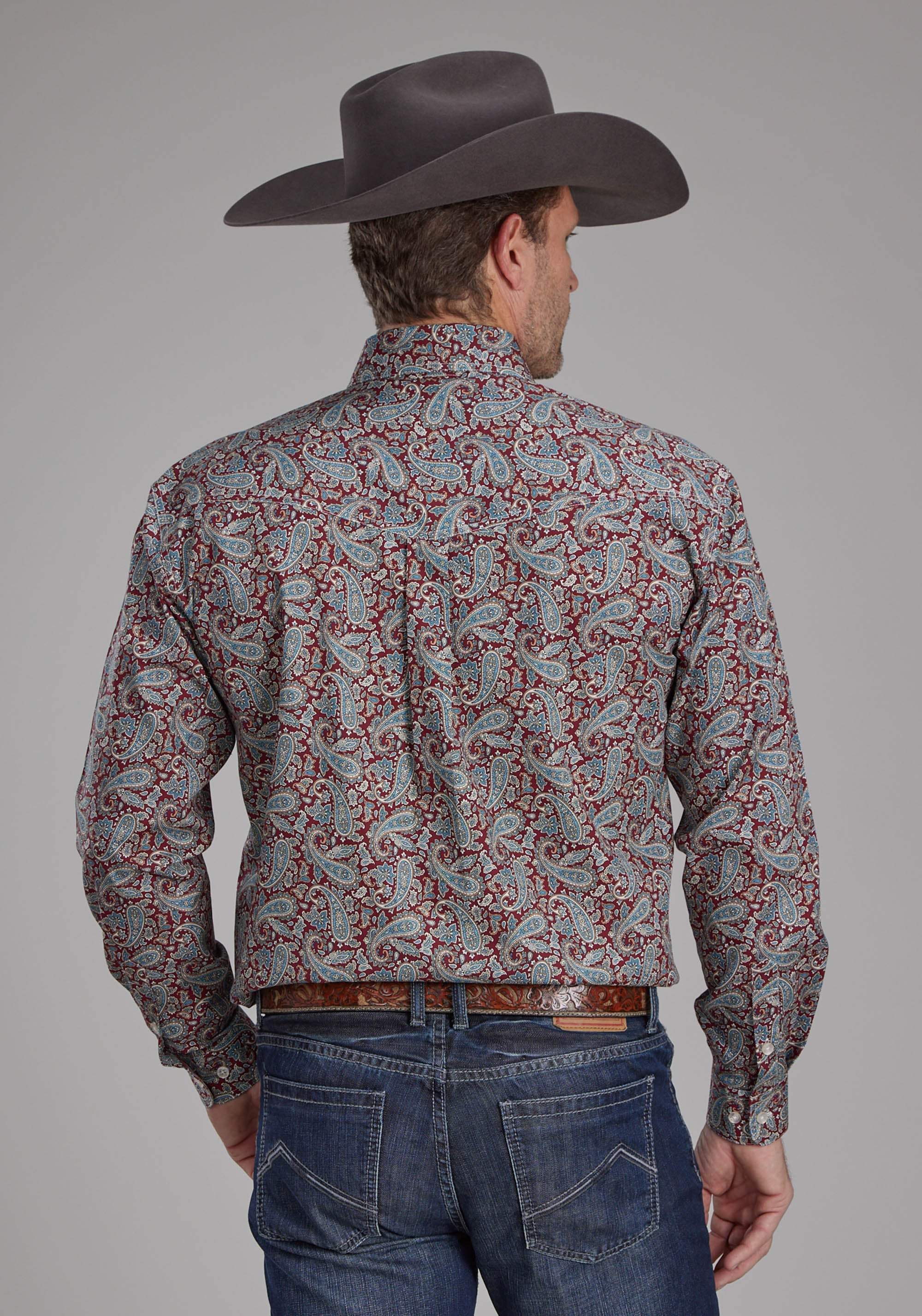 Roper Mens Orchard Paisley Long Sleeve Button Western Shirt - Roper - Flyclothing LLC