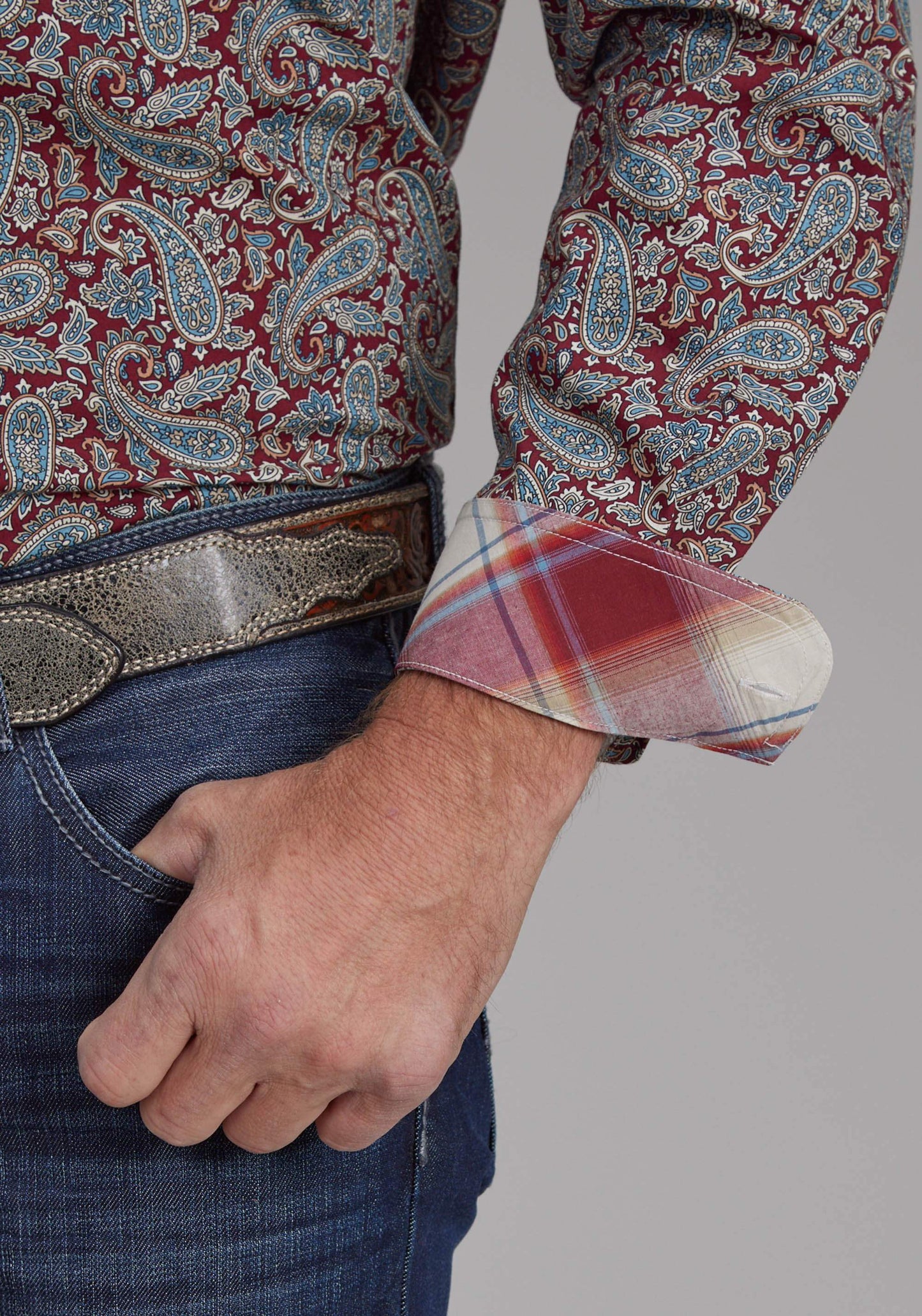 Roper Mens Orchard Paisley Long Sleeve Button Western Shirt - Roper - Flyclothing LLC