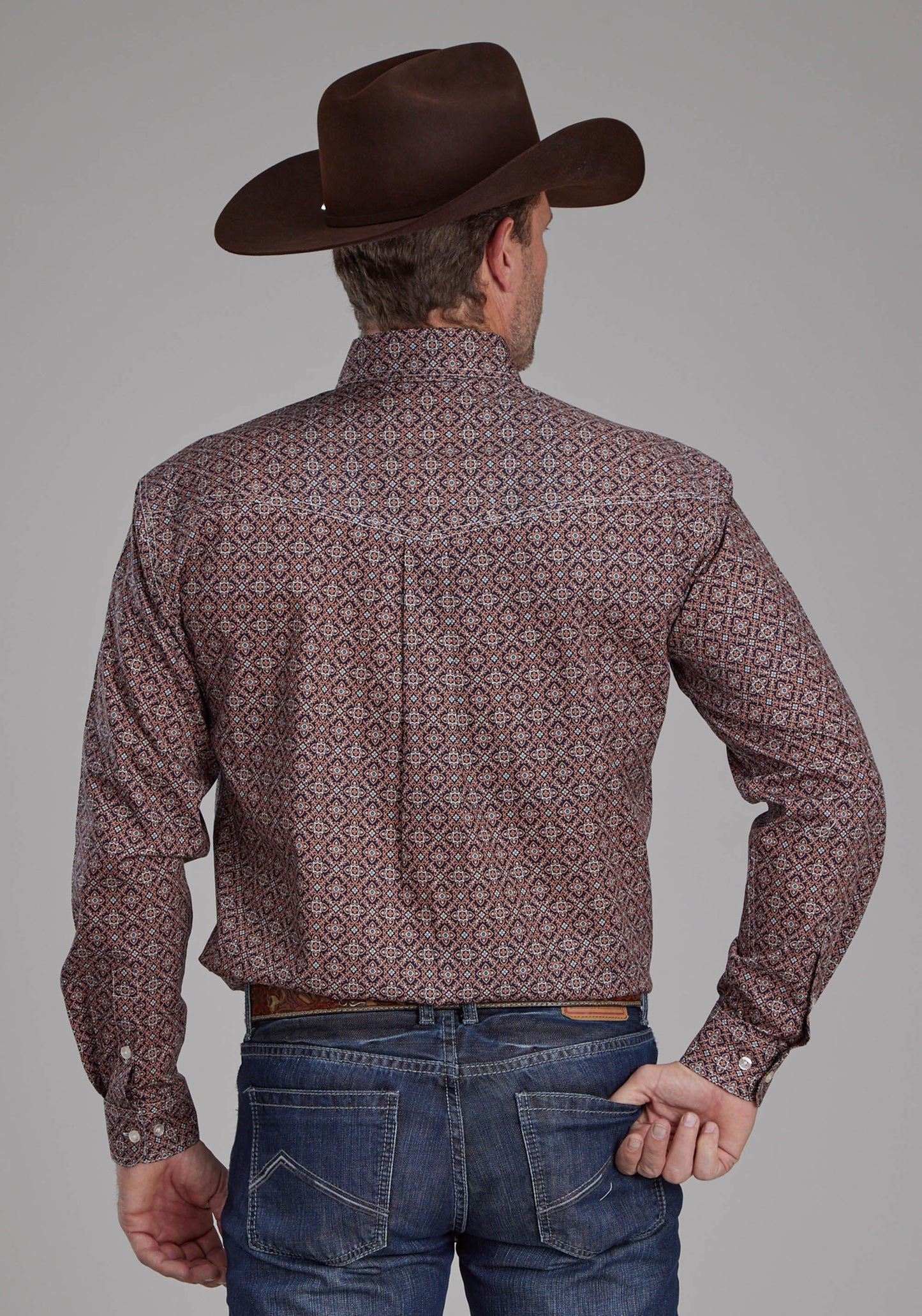 Roper Mens Ginger Foulard Long Sleeve Button Western Shirt