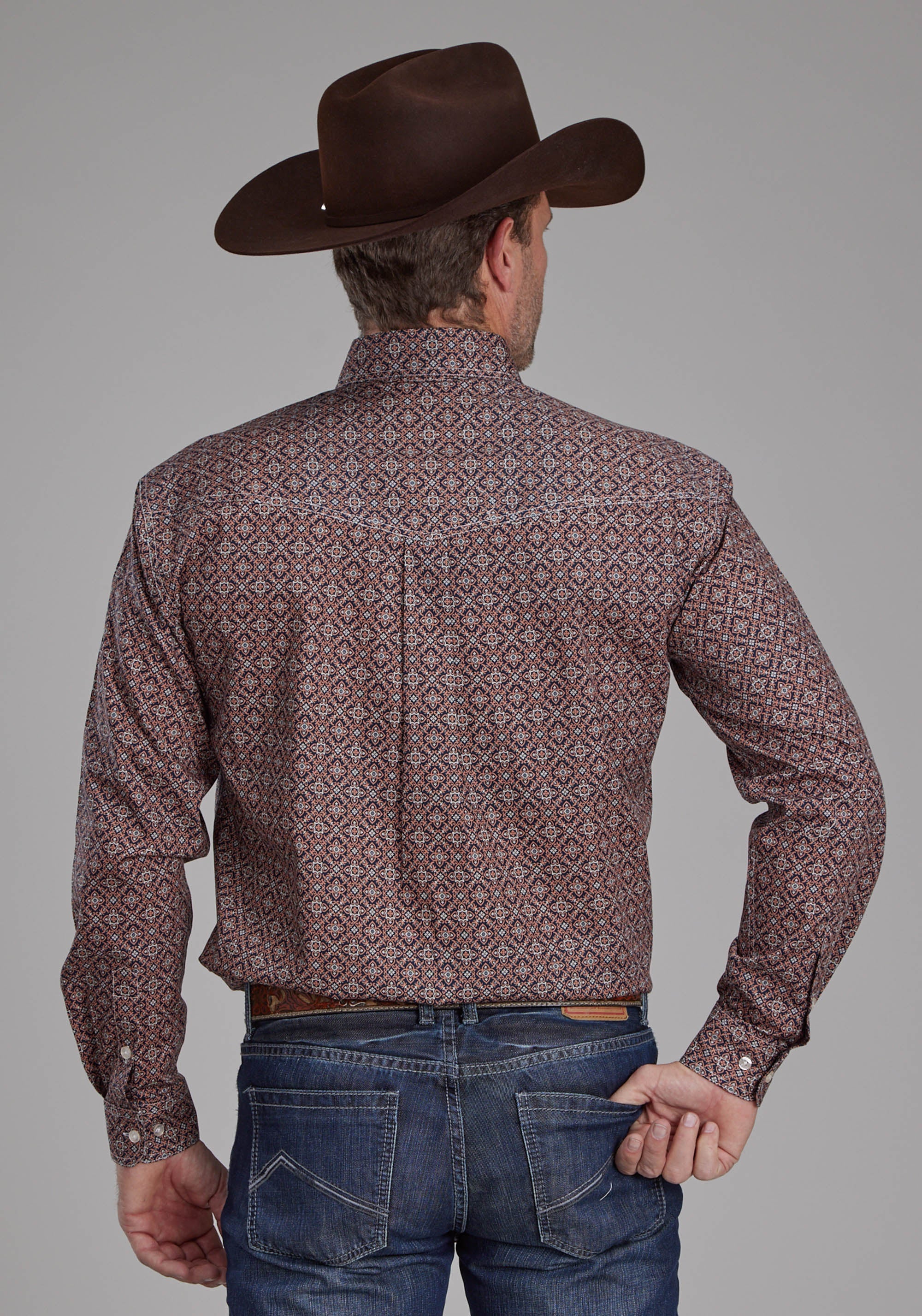 Roper Mens Ginger Foulard Long Sleeve Button Western Shirt