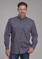 Roper Mens Diamond Eye Geo Long Sleeve Button Western Shirt