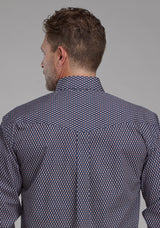 Roper Mens Diamond Eye Geo Long Sleeve Button Western Shirt