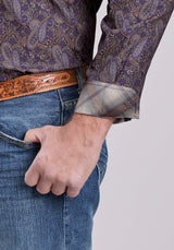 Roper Mens Long Sleeve Button Purple Haze Paisley Western Shirt - Roper - Flyclothing LLC