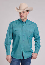 Roper Mens Long Sleeve Button Aztec Diamond Geo Western Shirt