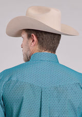 Roper Mens Long Sleeve Button Aztec Diamond Geo Western Shirt