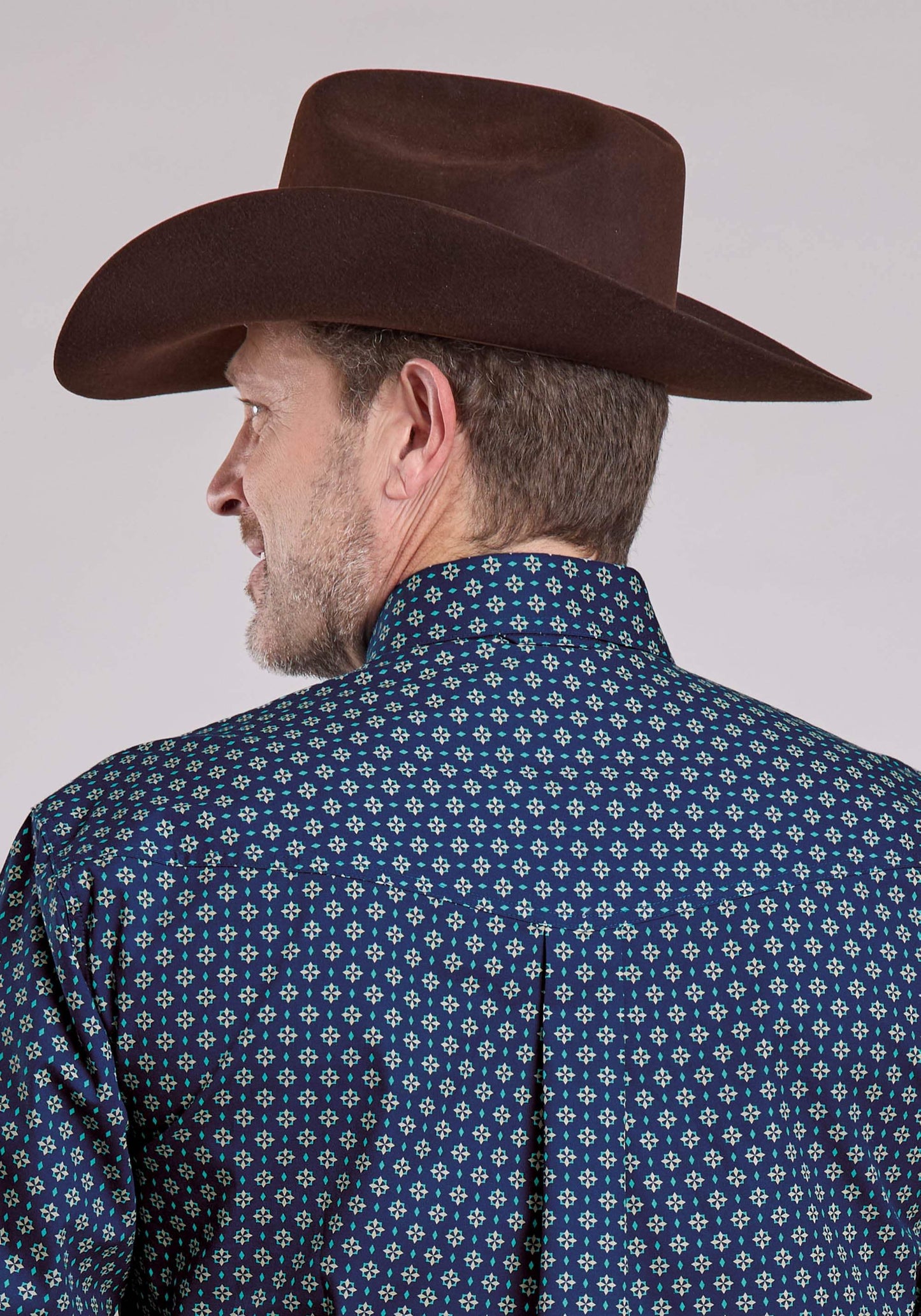 Roper Mens Long Sleeve Button Pinwheel Foulard Western Shirt - Roper - Flyclothing LLC