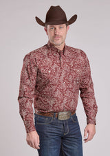 Mens Roper Plume Paisley Long Sleeve Button Shirt