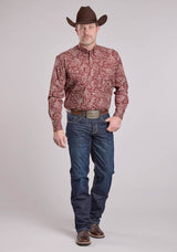 Mens Roper Plume Paisley Long Sleeve Button Shirt