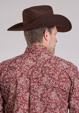 Mens Roper Plume Paisley Long Sleeve Button Shirt