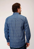 Roper Mens Long Sleeve Button Medallion Paisley Western Shirt - Roper
