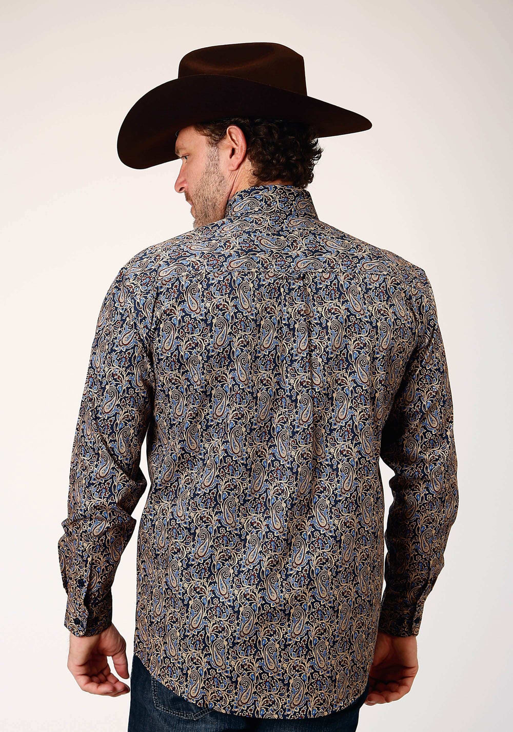Roper Mens Long Sleeve Button Vintage Paisley Western Shirt - Roper - Flyclothing LLC