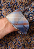 Roper Mens Long Sleeve Button Vintage Paisley Western Shirt - Roper