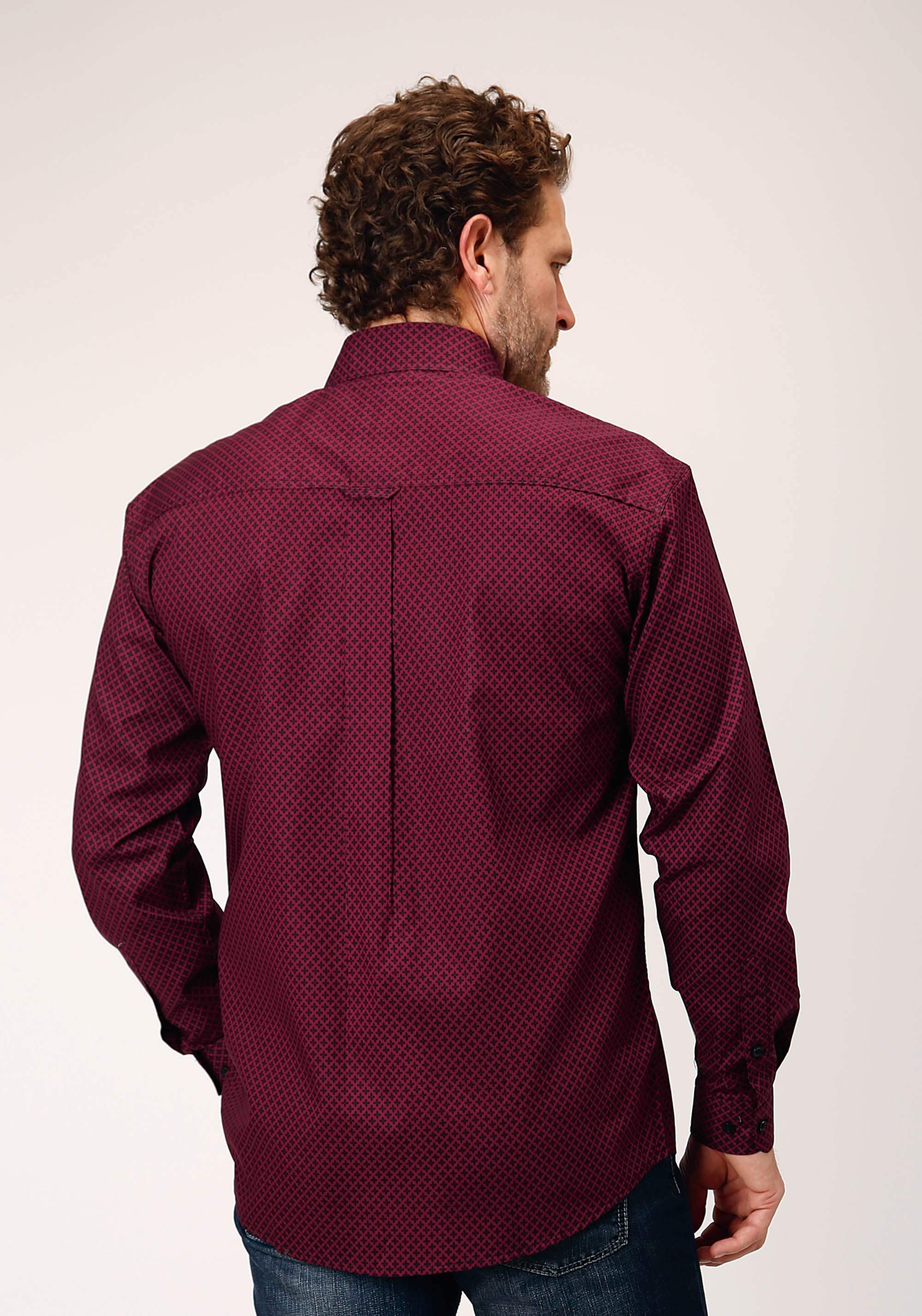 Roper Mens Long Sleeve Button Four Leaf Foulard Western Shirt - Roper - Flyclothing LLC