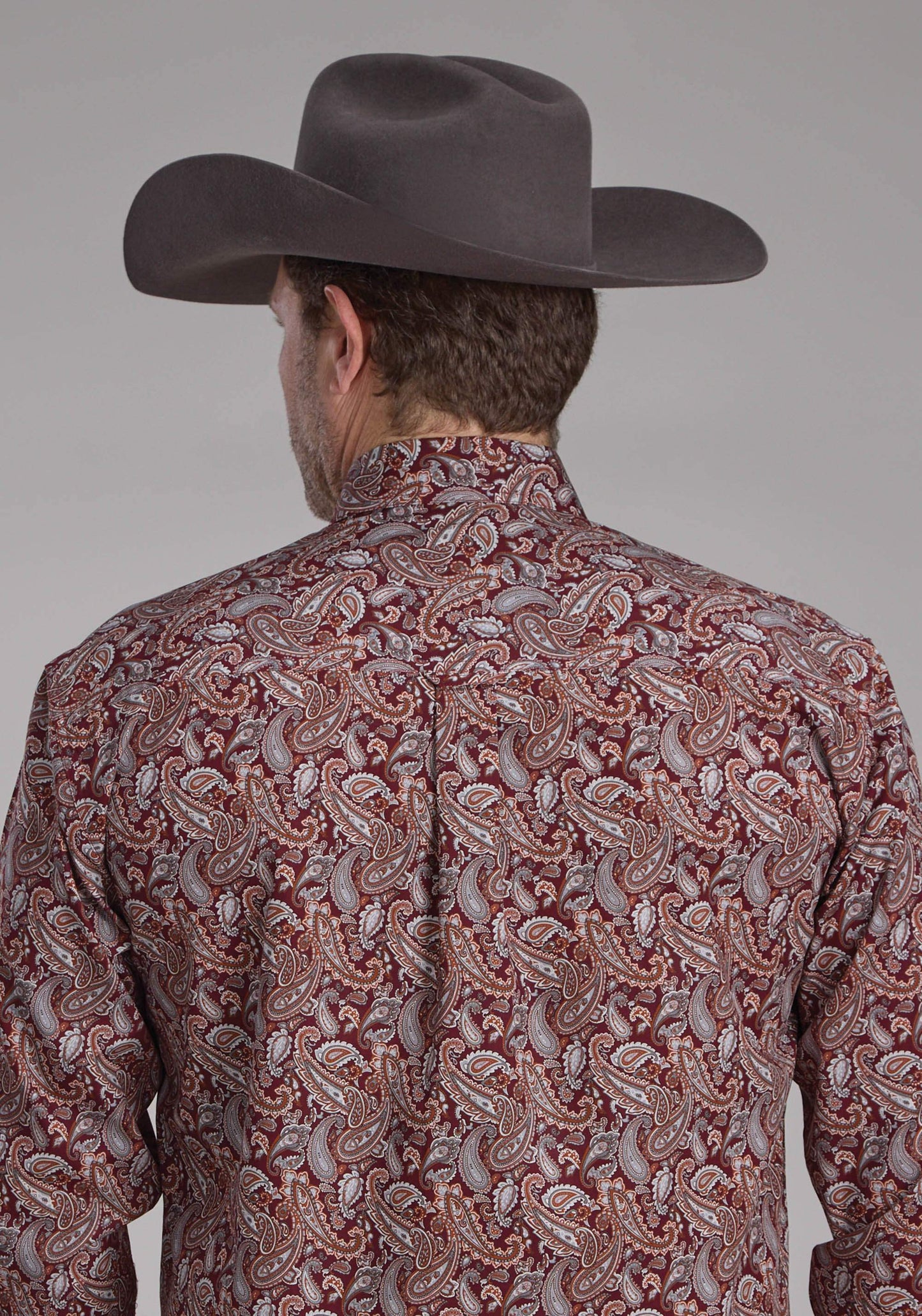 Roper Mens Sangria Paisley Long Sleeve Button Western Shirt - Roper - Flyclothing LLC