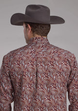 Roper Mens Sangria Paisley Long Sleeve Button Western Shirt - Roper - Flyclothing LLC