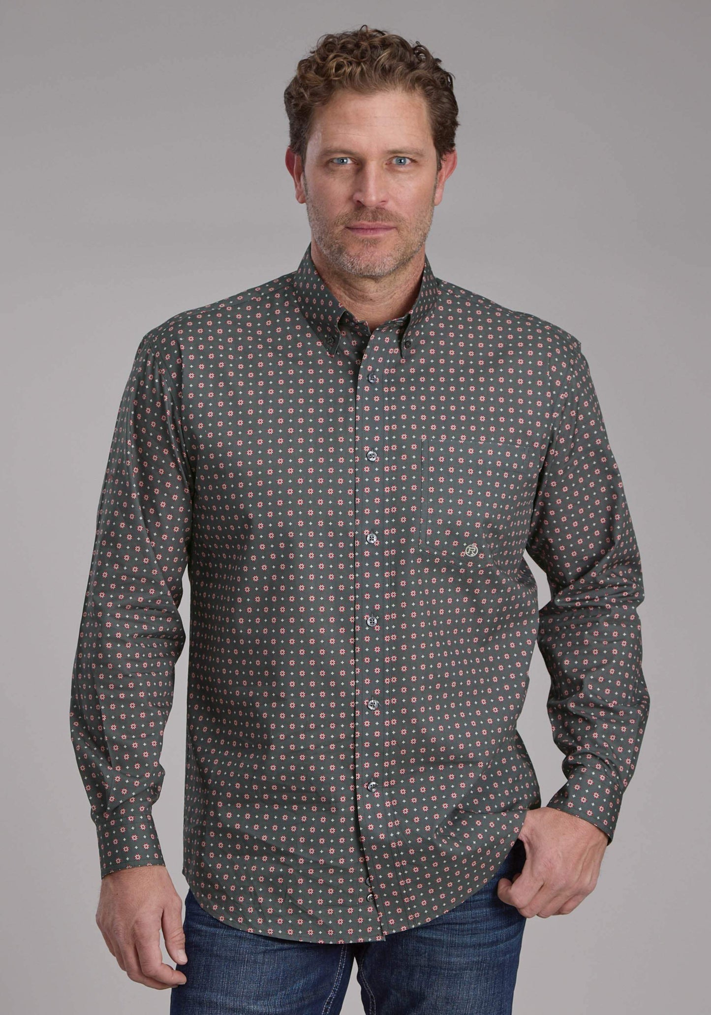 Roper Mens Garnet Foulard Long Sleeve Button Western Shirt - Roper - Flyclothing LLC