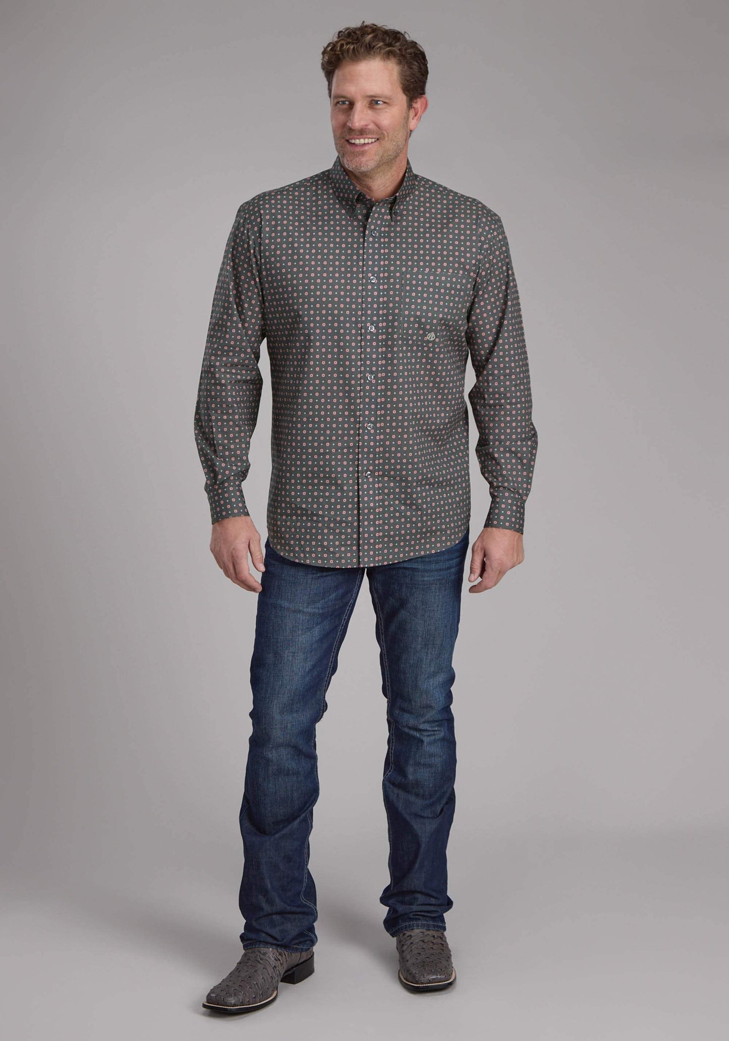 Roper Mens Garnet Foulard Long Sleeve Button Western Shirt - Roper - Flyclothing LLC