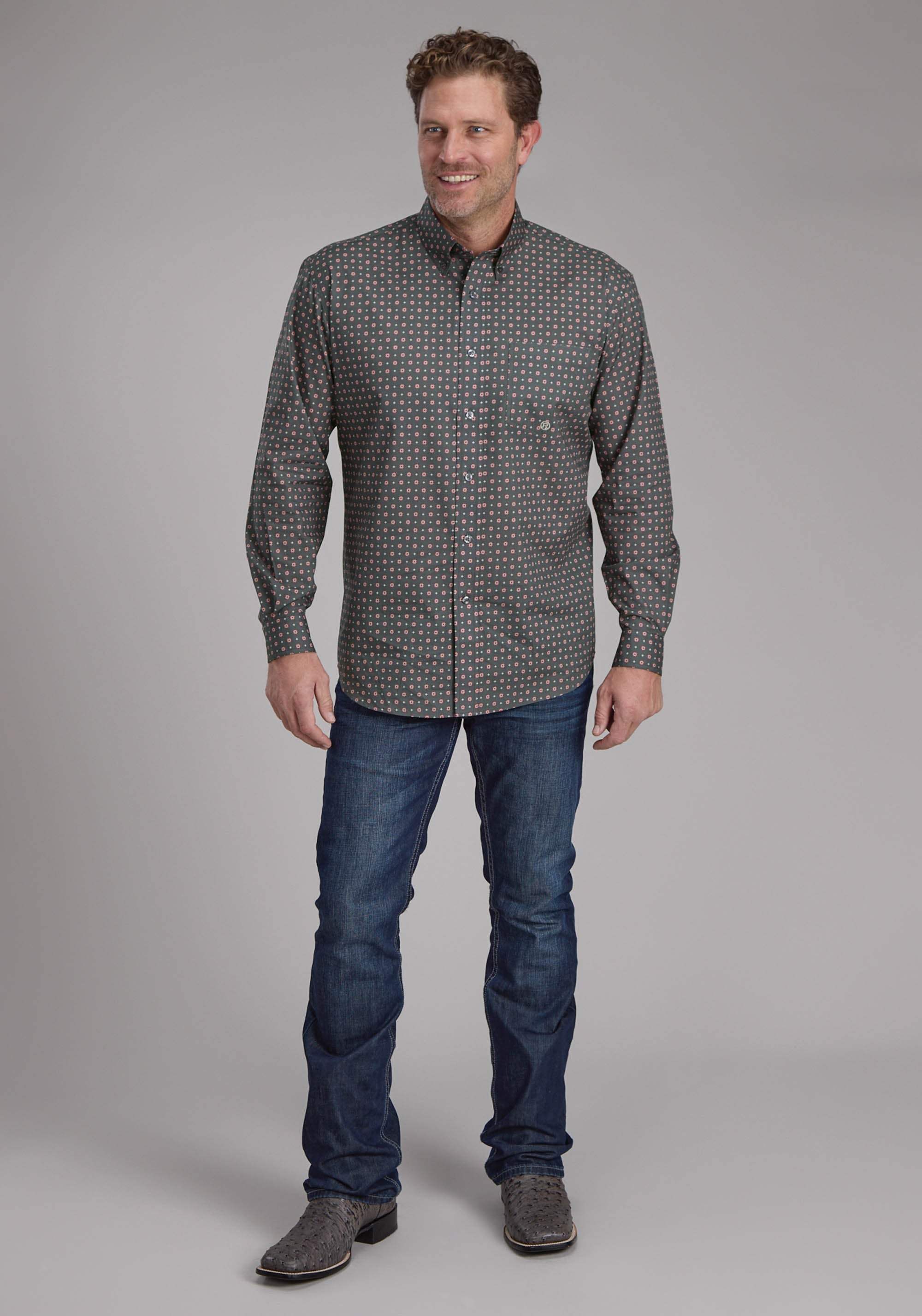 Roper Mens Garnet Foulard Long Sleeve Button Western Shirt - Roper - Flyclothing LLC