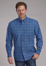 Roper Mens Saphire Ornamental Long Sleeve Button Western Shirt - Roper - Flyclothing LLC