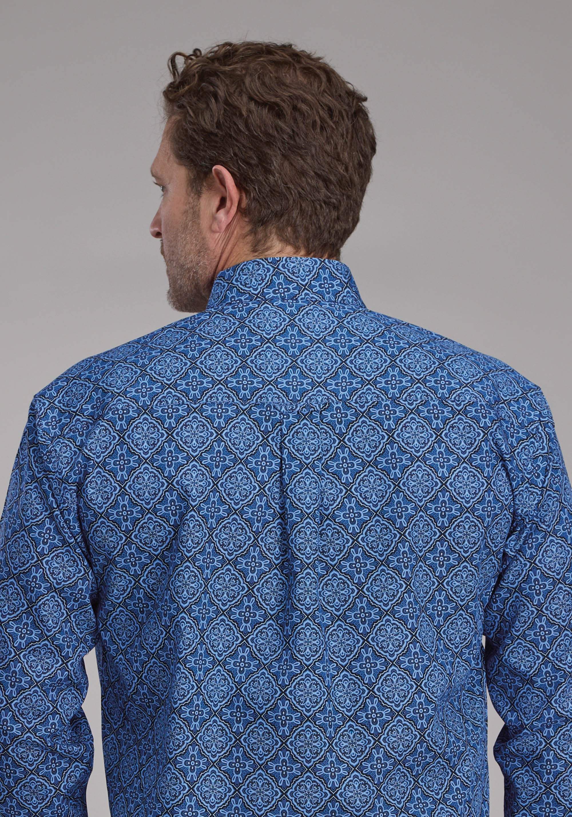 Roper Mens Saphire Ornamental Long Sleeve Button Western Shirt - Roper - Flyclothing LLC