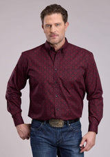 Roper Mens Long Sleeve Button Garnet Medallion Western Shirt - Roper - Flyclothing LLC