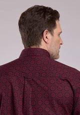 Roper Mens Long Sleeve Button Garnet Medallion Western Shirt - Roper - Flyclothing LLC